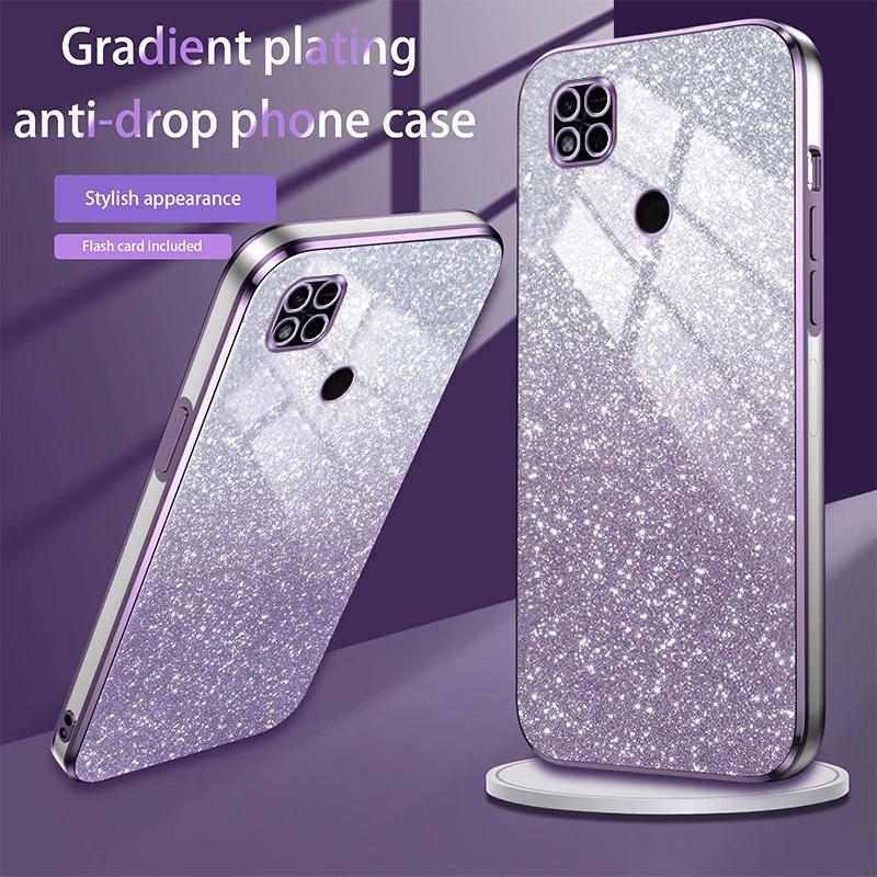 Glänsande Glitterplätering Silikonfodral för Xiaomi Redmi 12 12C 10C 10A 10 10X 9 9A 9C Kameralins Mjukt Baksida