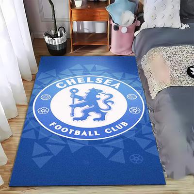Blue Chelsea Football Club Carpet with Lion Logo Design Decor Rug Suitable for Use As an Anti-slip for Living Room Bedroom Sofas