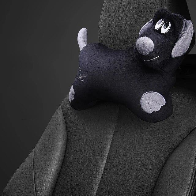 Universal Plush Car Neck Pillow Headrest Relief Neck Pressure Head Masssge Washable Cute Headrest Car Interior Supplies