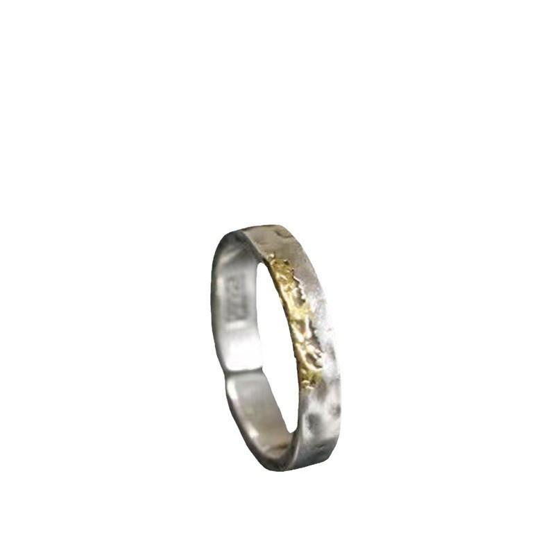 Adjustable Open Ring Men Women Geometric Vintage Gold-Tone Plated Finger Minimalist Unisex Jewelry
