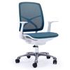 Office Chairs Fortia Ergonomic Office Desk Chair Coolmesh Fabric Adjustable Recline Blue Mesh/White Frame