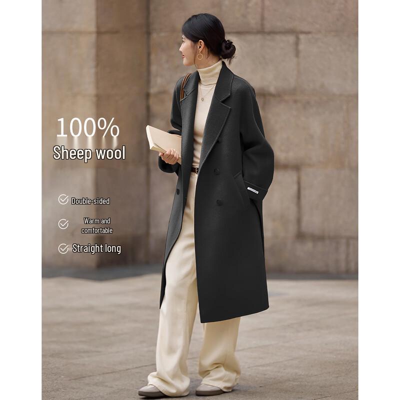 

Women s Mid-length Double-faced Wool Coat M
