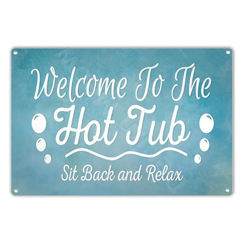 Välkommen till bubbelpoolbaren Poster Bubbelpoolregler Vintage Metallplåtskyltar Pub Klubbdekoration Regel Väggkonst Plåt Heminredning N354