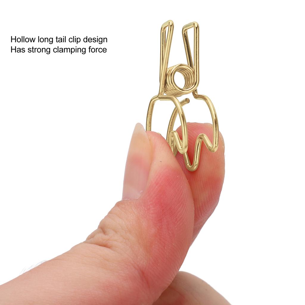 100Pcs Paper Clamps Metal Hollow Strong Clamping Force Crown Shape Tail   Clips for   School Home