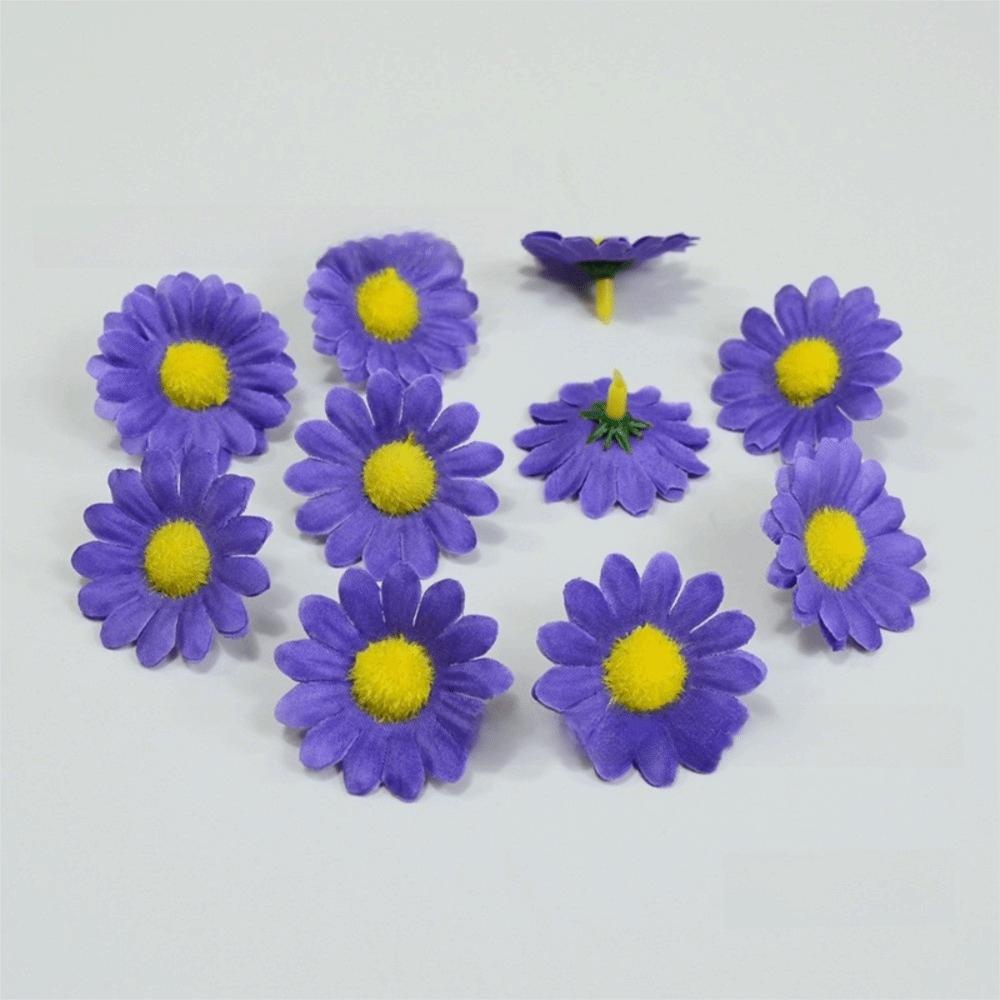 50pcs New Silk Daisy Artificial Sunflowers Fake Flower Brooch Simulated Mini Daisies Bracelet DIY Garland Parts Wedding Decor