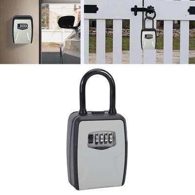 Key Lockbox Aluminum Alloy Large Capacity 4 Digit Combination Key Security Lock Box for   Apartment