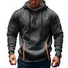Mens Casual Fleece Lined Hooded Pullover Sweatshirt Zipper Pockets Plus Size