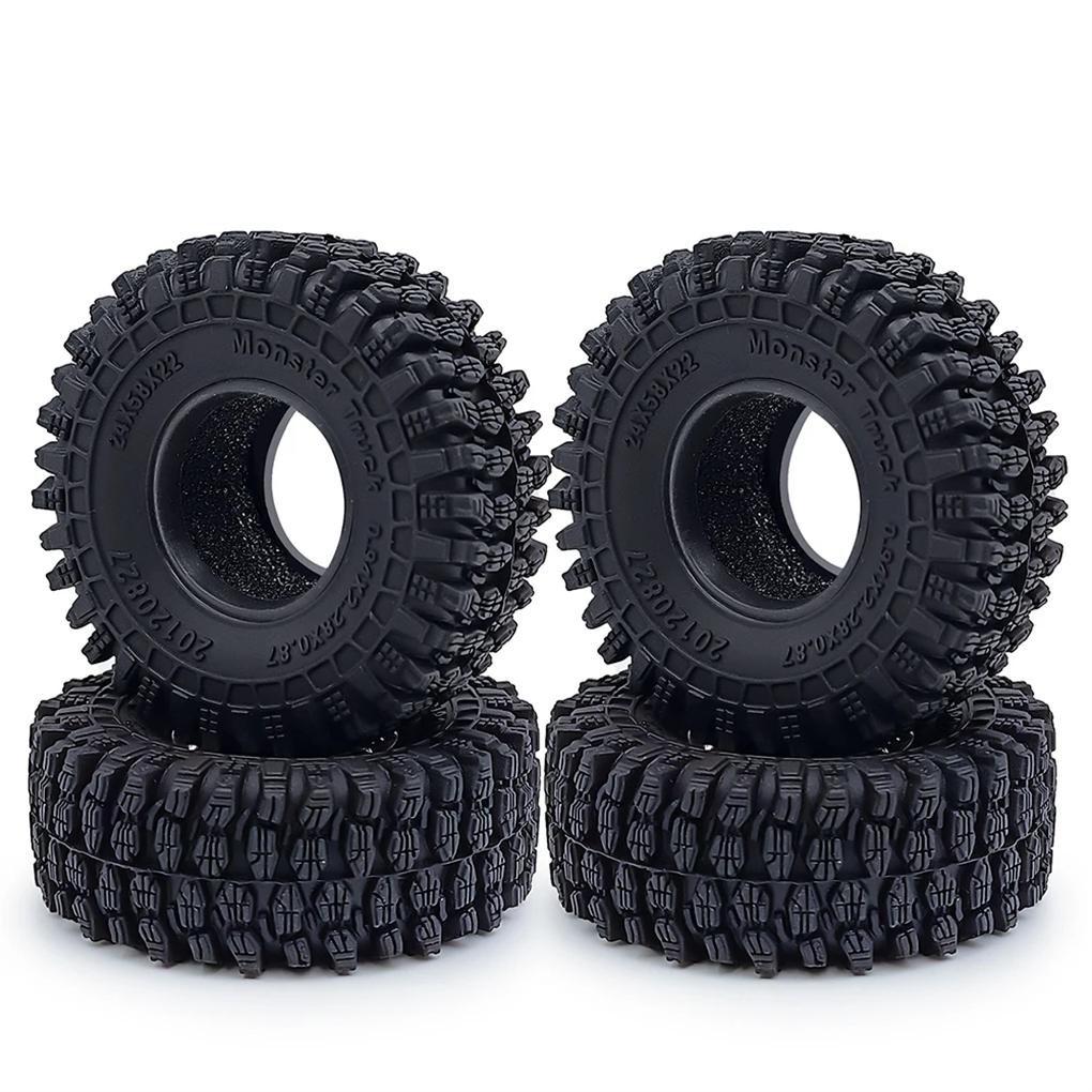 4pcs Rubber Wheel Tires Crawler For 1/18 1/24 RC Car Part Diameter Width Wear-resistant RC Car Accessories Replacement Parts