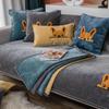Modern Solid Color Sofa Cover Cartoon Dogs Nordic Chenille Solid Color Sofa Towel Universal Non-Slip Couch Cover For Living Room