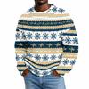 Men's Neck Knit Sweater with Christmas Print for Winter Holiday