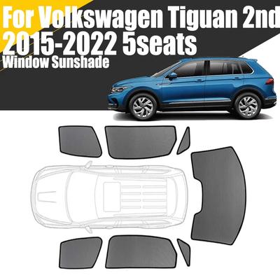 Niestandardowa magnetyczna osłona przeciwsłoneczna na okno samochodu Volkswagen Tiguan 2nd 2015- 5 miejsc VW Curtain Mesh Przednia rama szyby przedniej Curtain