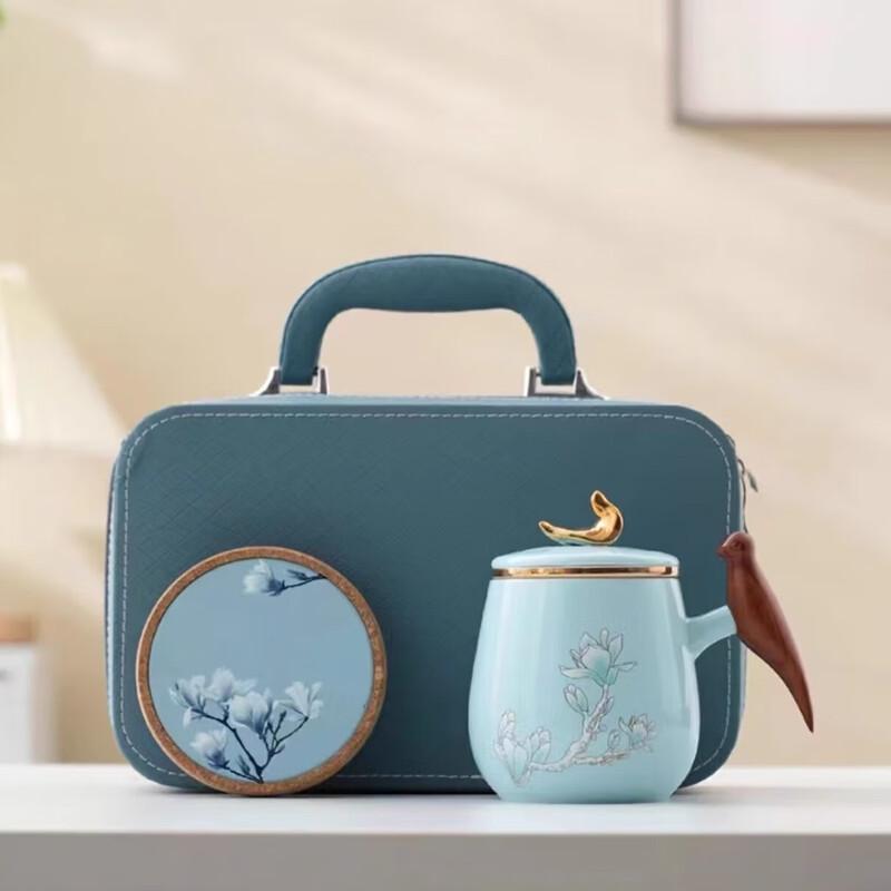 

Yaxun Siyuan Magnolia Bloom Ceramic Tea Separation Mug