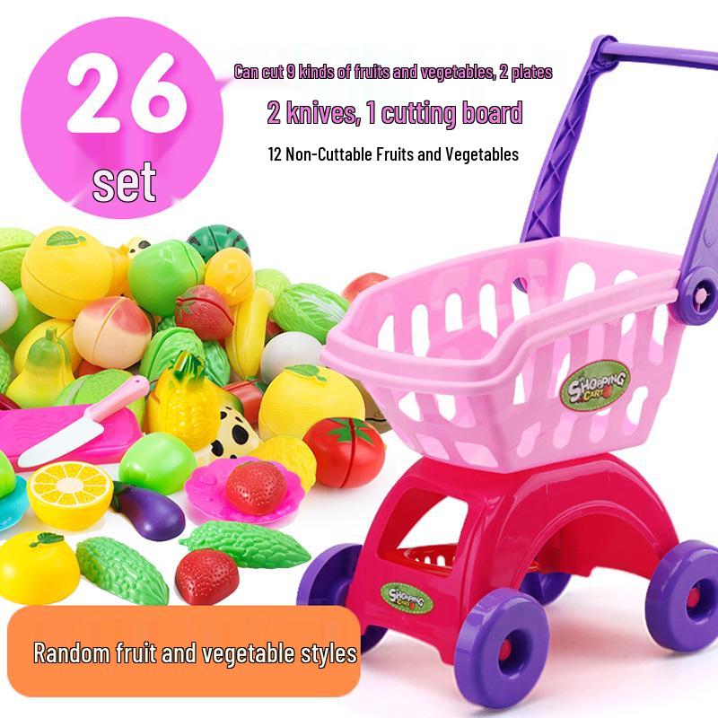 Kids' Shopping Cart Toy Set with Fruit Cutting (Multiple Sizes)