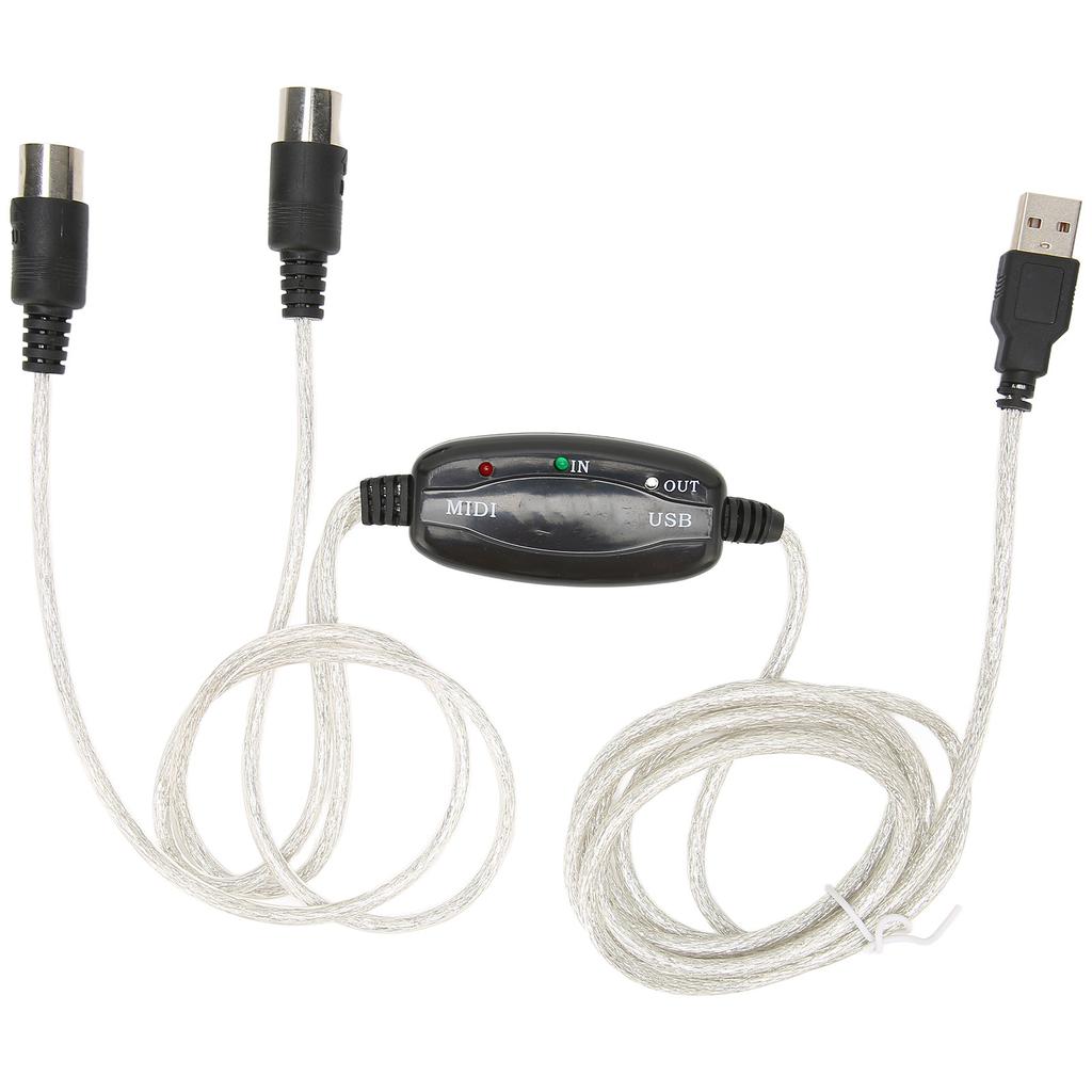 USB To MIDI Cable Converter 16 Channels PC To Synthesizer 2 In 1 MIDI Cord Adapter for Windows