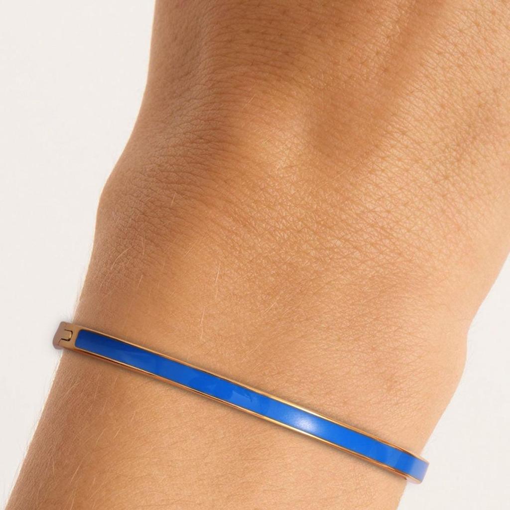 Kvinners 4 mm Gull Emalje Titanstål Armbånd med Spenne