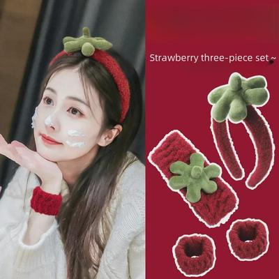 2023 Trendy Strawberry Face Wash & Makeup Headband for Girls