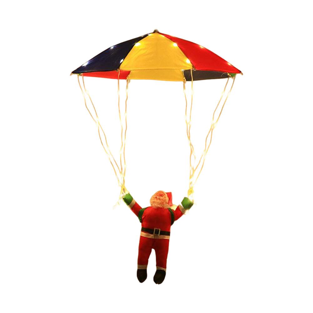 

Солнечные Парашютные Фонарики Санта-Клаус Рождественская Гирлянда Дизайн с Кожаным Проводом Для Двора Карнизов Украшение на Рождественскую Праздничную Вечеринку