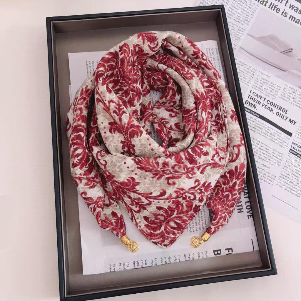 Women's Magnetic Buckle Neck Scarf - Lightweight, Comfortable Cotton, Versatile Style