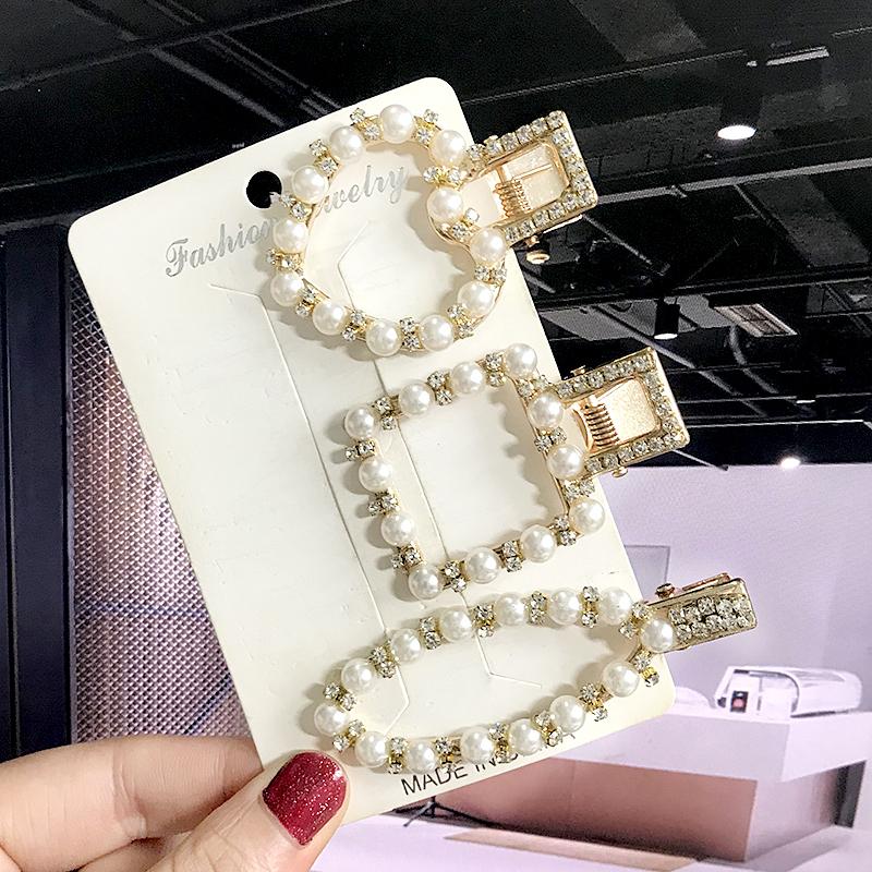 Barrettes For Women Girls Hairpins Side Clip Set Hair Jewelry Korean Pearl Crystal Hair Clip Hair Accessories Hairgrip