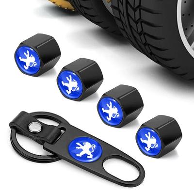 Porte-clés de voiture Bouchon de valve de pneu Style de voiture Pour Peugeot 107 106 205 4008 301 206 307 308 3008 207 208 407 508 5008 2008 Accessoires