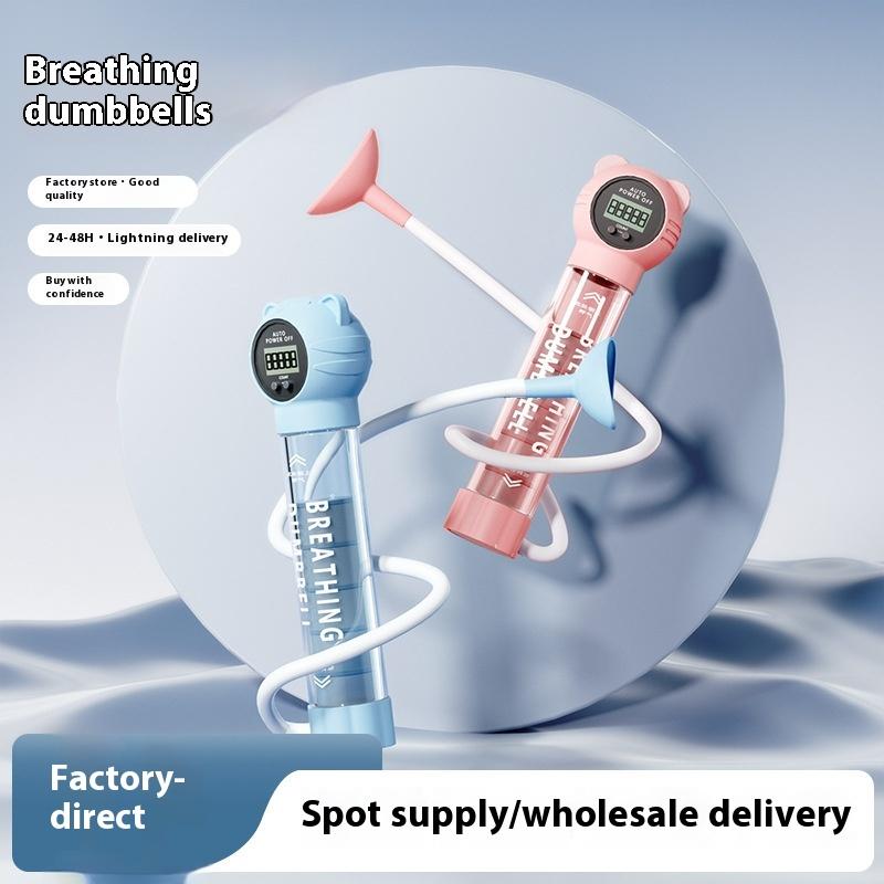 1Pc With Counter Counter Breathing Exercise Device Skin Improve Feature Adjustable Resistance Deep Breathing Dumbbell