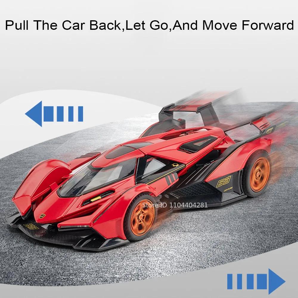 1:32 Lambor V12 Model SCV12 Alloy Diecast Sports Car Toy Sound Light Pull Back Doors Opened Miniature Cars Friends' Fashion Gift