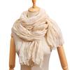 Women Pleated Scarf Thickened Weave Autumn Winter Scarf Solid Color Breathable Shawl Headscarf Outfit Accessories