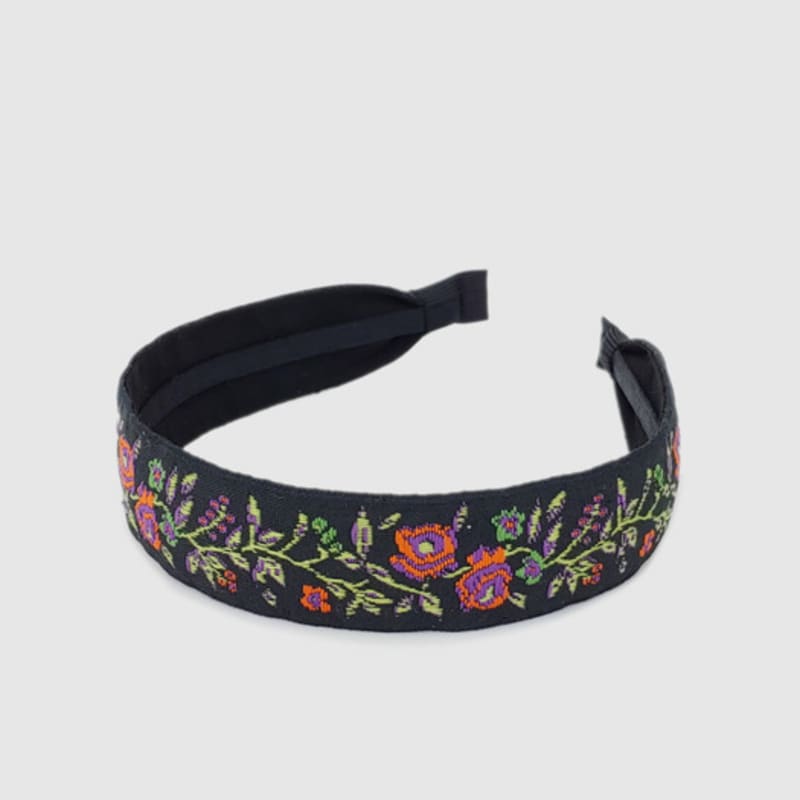 LALA Rose Pattern Hairband P-Black Red