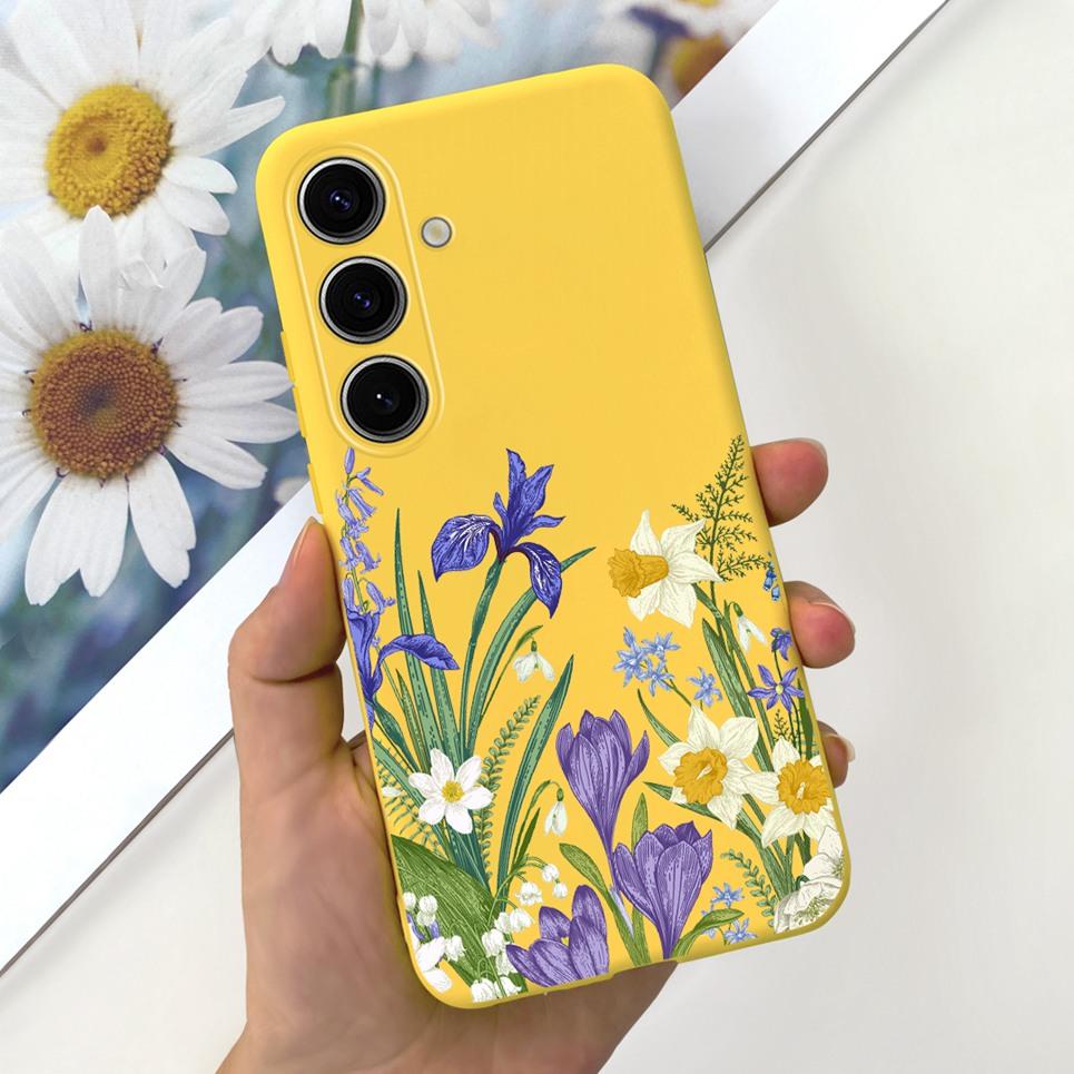 Pour Coque Samsung Galaxy S24 Pare-chocs Étui Samsung S24+ S24 Plus S24 Ultra Téléphone Coques Étui Jelly Fille Fleur Papillon Étui Souple