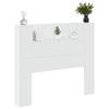 LED Headboard with Storage Space White Wood Based Material