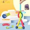 Kids Magnetic Constructor Block Designer Set Magnet Stick Rod Building Blocks Montessori Educational Toys for Children Boy Girl