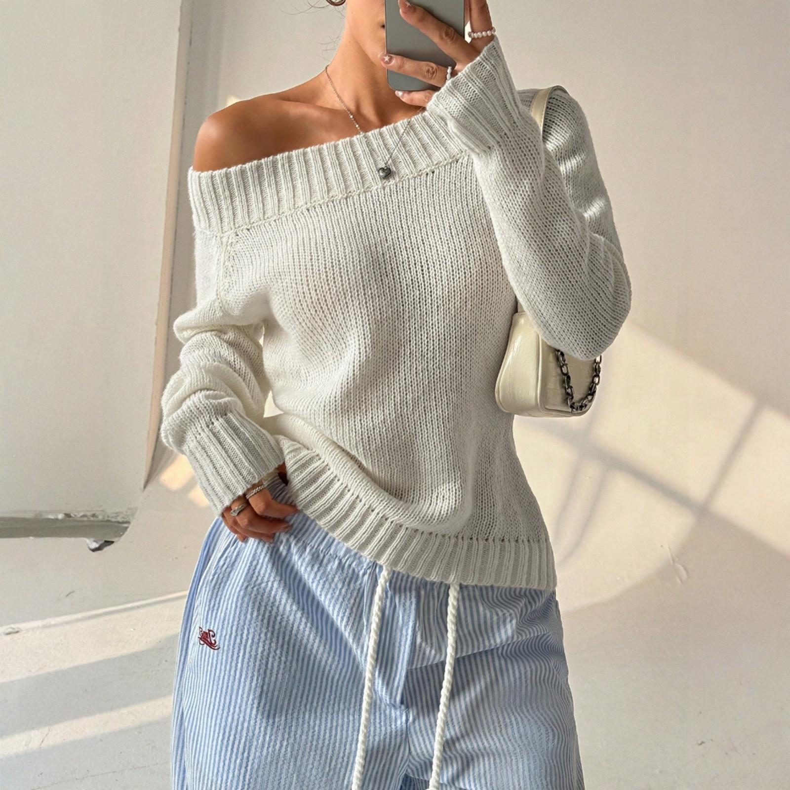 

Повседневный минималистичный кардиган, вязаная верхняя одежда для женщин XL белый