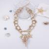 Personality trend marine leisure resort style alloy chain conch pendant necklace light luxury luxury women's style