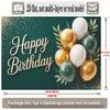 2D Minimalist Birthday Photography Backdrop with Neutral Green and Gold Theme