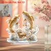 2D Flat Golden Koi Acrylic Desktop Decoration, Home Decor Plaque Hanging Wall Art Decorative Garden Decoration for Room Door Signs Hanging Square Livi