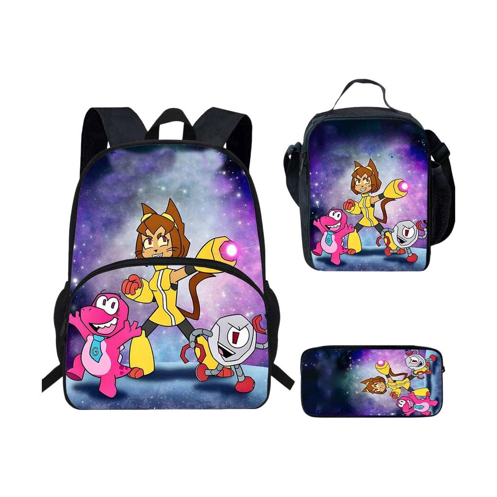 Student Backpack Lunch Bag Pencil Case Set Three Piece Lightweight Durable School Bag with Adjustable Straps and Multiple Compartments for Kids