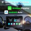 5 Inch Portable Motorcycle Wireless Carplay & Android Auto IPX7 Video Recorder Bluetooth DVR 5.0 Display Screen Navigator