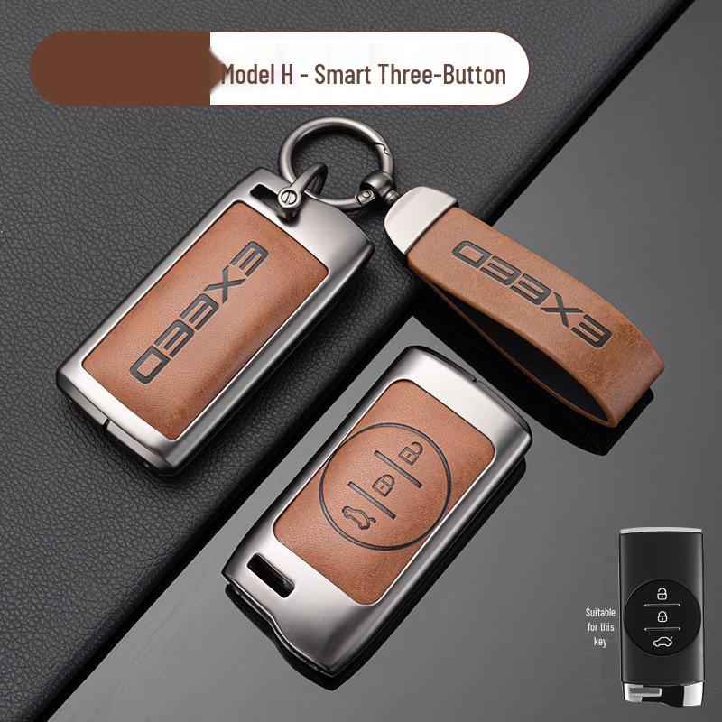 Xingtu Xingji Era ES/ET Car Key Protective Cover, Metal Shell with Leather Buckle for Men & Women.