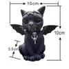 Garden Witch Cat Sculpture Gothic Kitten Decoration Halloween Magic Cat Statue Resin Craft Ornament Home Outdoor Courtyard Decor