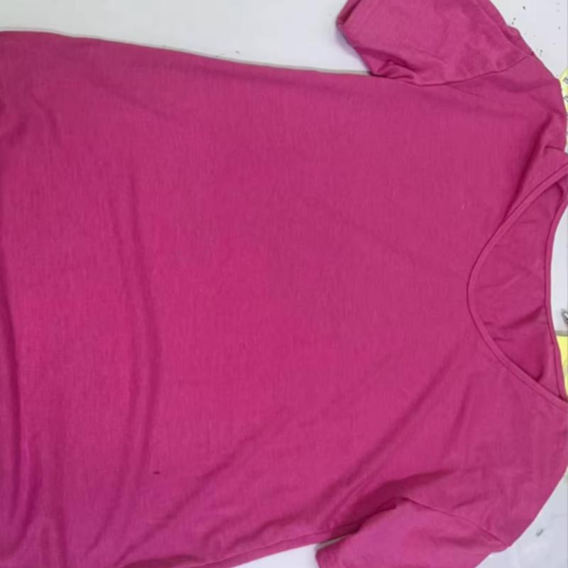 Camiseta feminina gola V casual verão manga curta top solto cor sólida camiseta