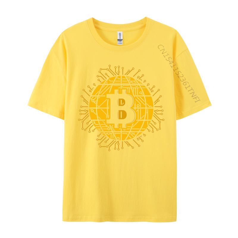 Bitcoin Cryptocurrency TShirt Casual Tops Shirt 2024 Popular Design Tops  Tees BTC Coin Trader B For Men T Shirt