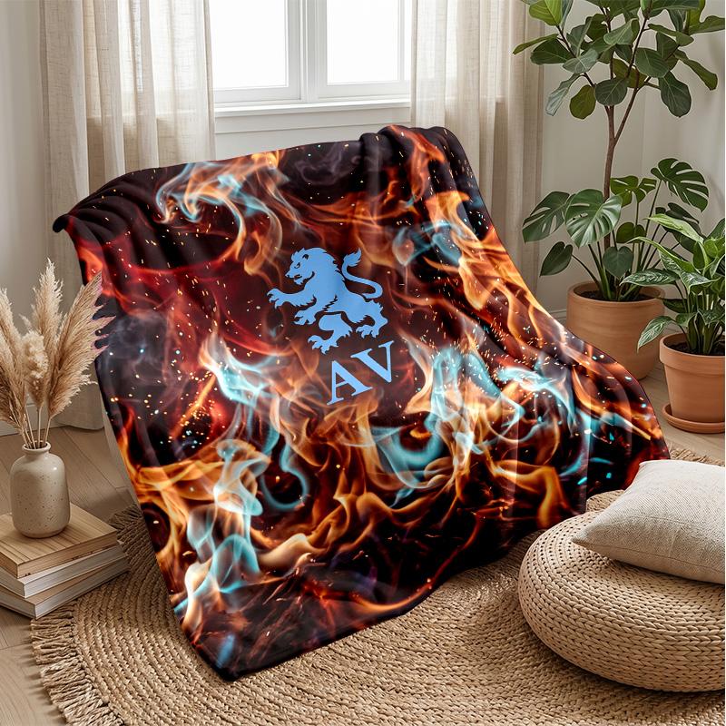 Coperta in Flanella con Stampa Aston Villa, Morbida Calda Leggera Coperta da Divano Letto Campeggio