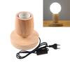 220V Retro Wood Table Lamp E27 Socket Vintage Desk Lamp Base Holder EU Plug Bedside Lamp Decor Wooden Base Table Light