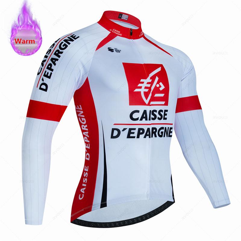 2026 Caisse D'Épargne Winter Thermal Fleece Cycling Jersey Set Team Bike Suit Mountian Bicycle Clothing Ropa Maillot Ciclismo Hombre