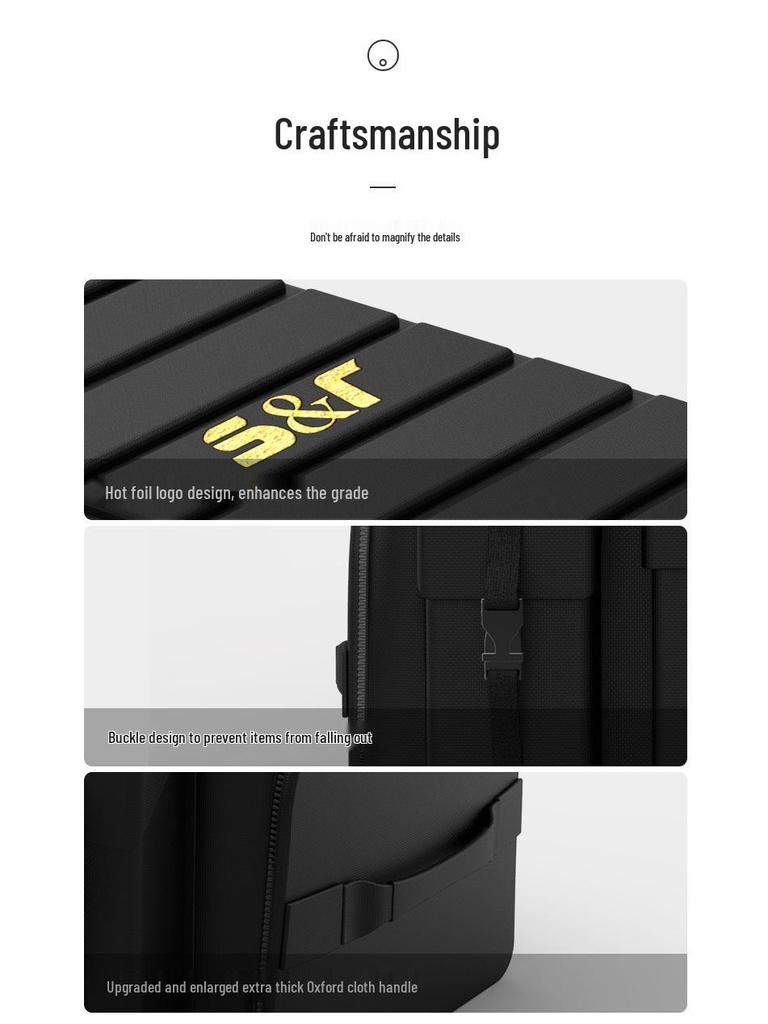 Waterproof Foldable Oxford Cloth Car Trunk Organizer - Large Capacity, Scratch-Resistant Storage Box for Home and Car Use