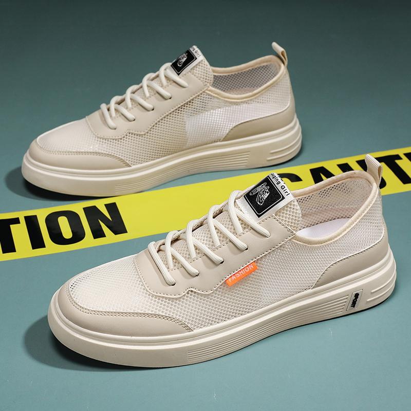 Summer Men Mesh Lightweight Sports and Casual Walking Shoes with  Pockets 2025 Breathable Flat Skate Shoes Zapatillas Hombre