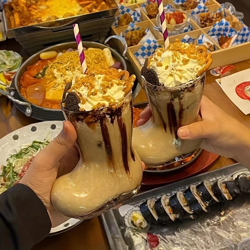 1pc Net Red Restaurant Creative Boot Glass Cup Juice Beverage Ice Cream Personality Korean Style Coffee Special Condition Cold Drink Cup For Restauran