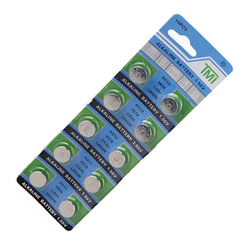 10Pcs Ag13 Lr44 A76 1.55V Button Batteries For Watch Toys Remote Cell Coin