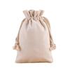Solid Color Blank Canvas Drawstring Bag - Cotton Rope Jewelry Storage, Customizable with Logo Printing