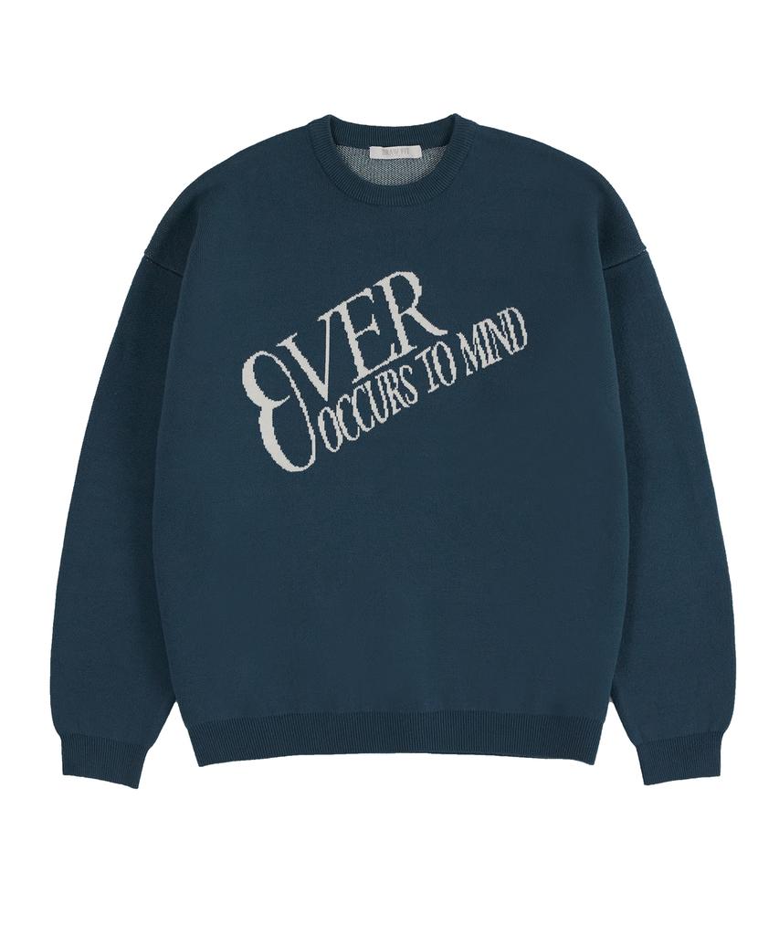 DRAW FIT Ocers Lettering Pullover Knit [Blue]